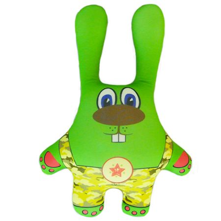 Игрушка Заяц в камуфляже зеленый